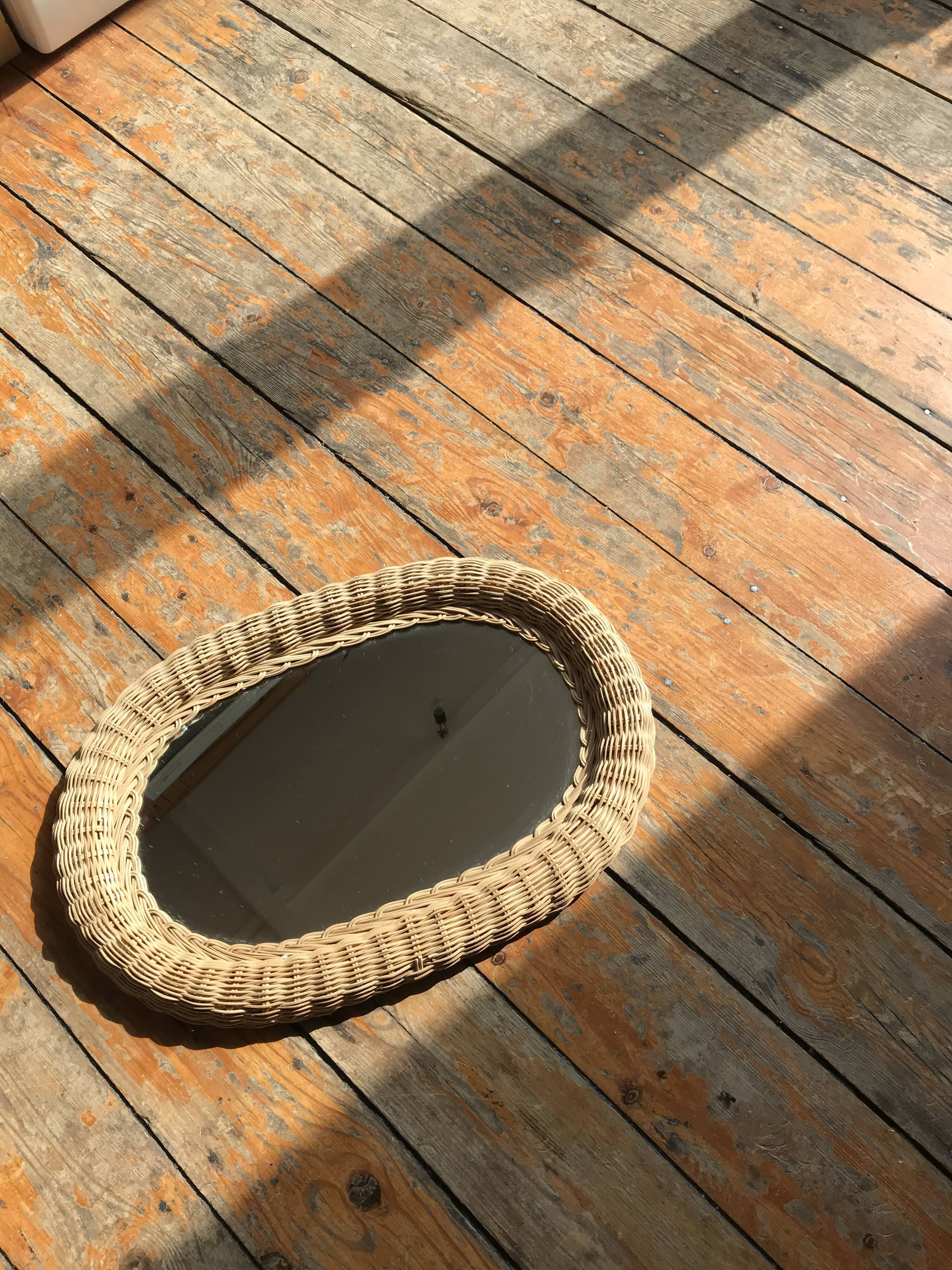 Rattan mirror