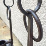 Vintage brutalist steel candle holder