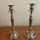 Pair of antique silver-plated candlesticks