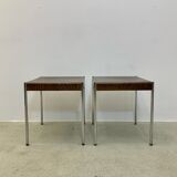 Pair of Swiss square design stools 1980s