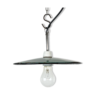 Industrial petrol enamel pendant light, 1970s