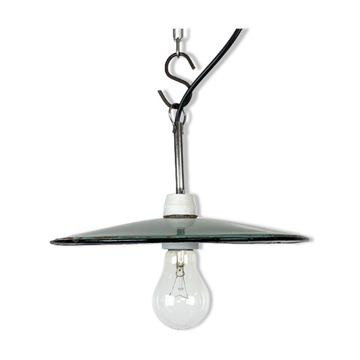 Industrial petrol enamel pendant light, 1970s