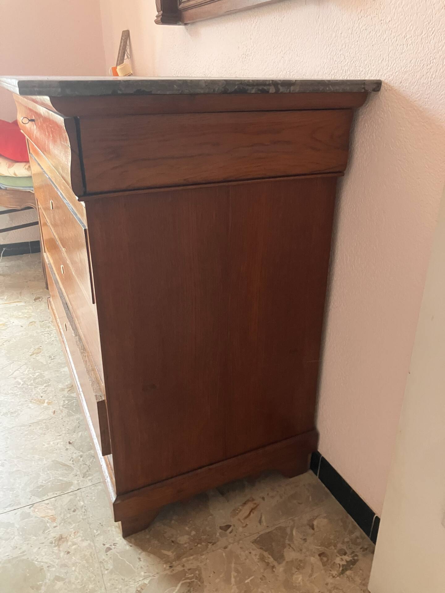 Louis Philippe style commode with marble top