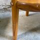 Vintage tripod workshop stool in pitchpin with height-adjustable screws