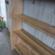 Solid wood shelf in brutalist style