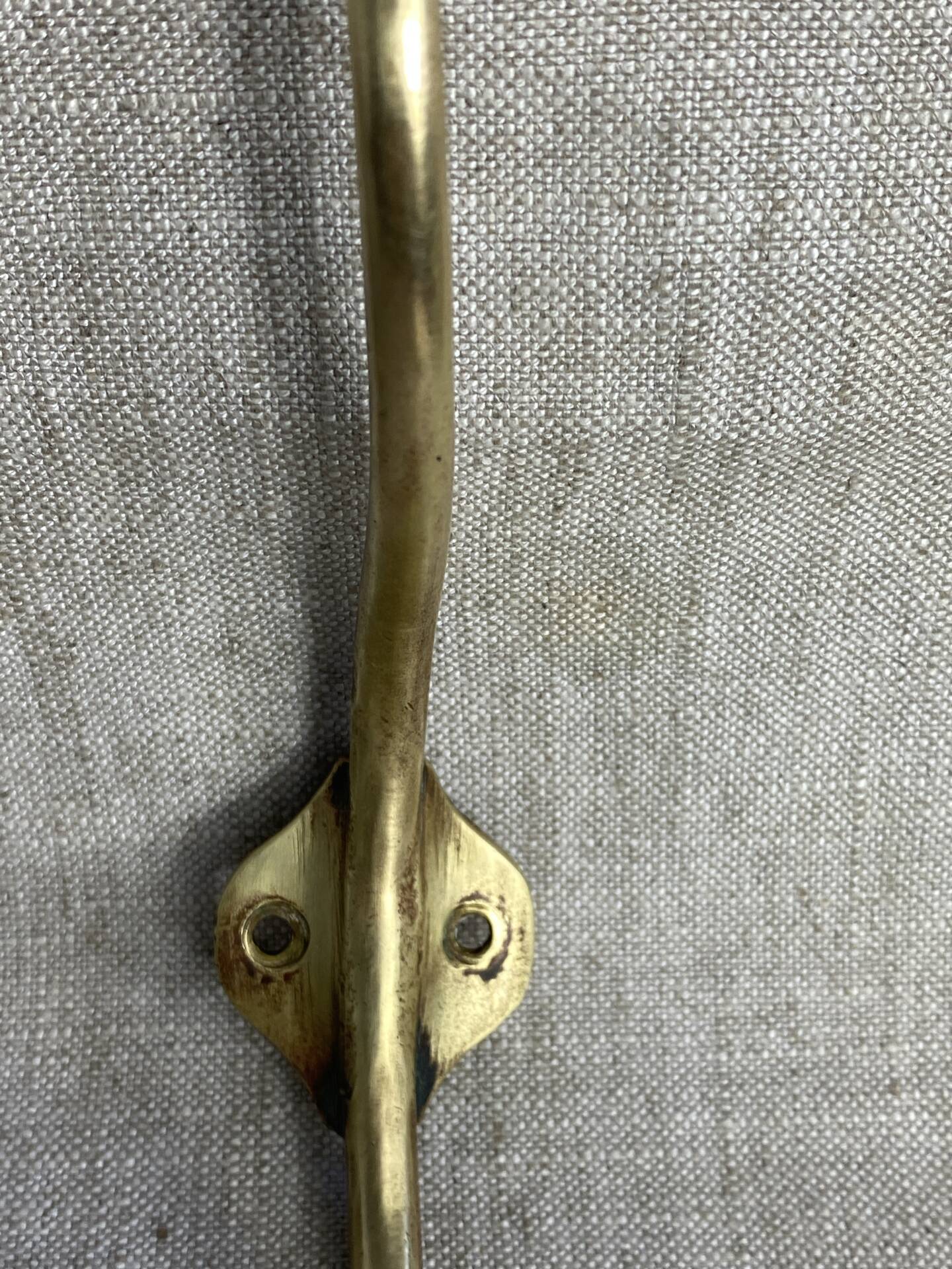 Pair of ball and hook coat hooks in brass