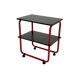 Tubular metal and wood serving trolley, 1980