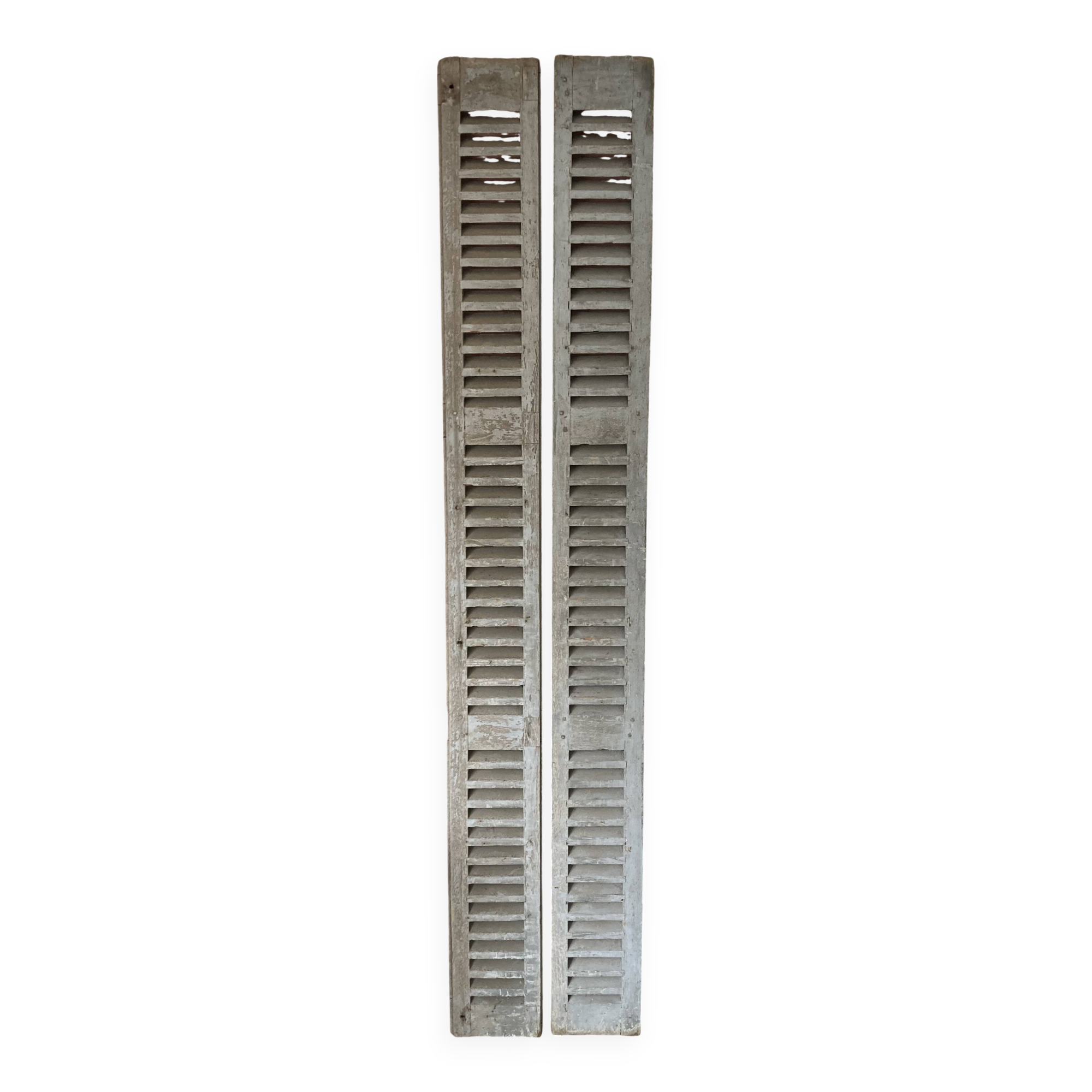Set of 2 large old louvered shutters