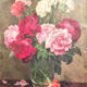 Painting Old bouquet of roses and carnations 1900