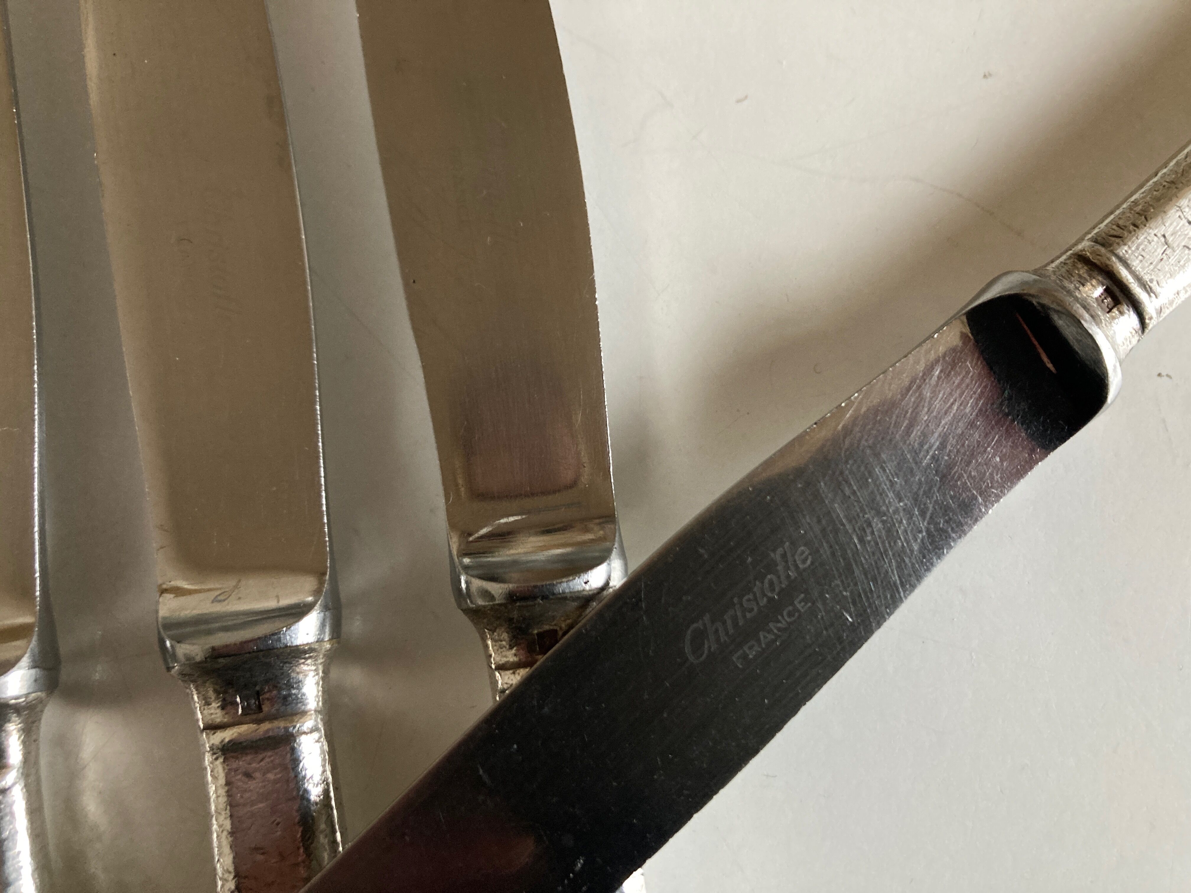 Set of 12 brewery knives Christofle Cluny Vieux Paris 1960