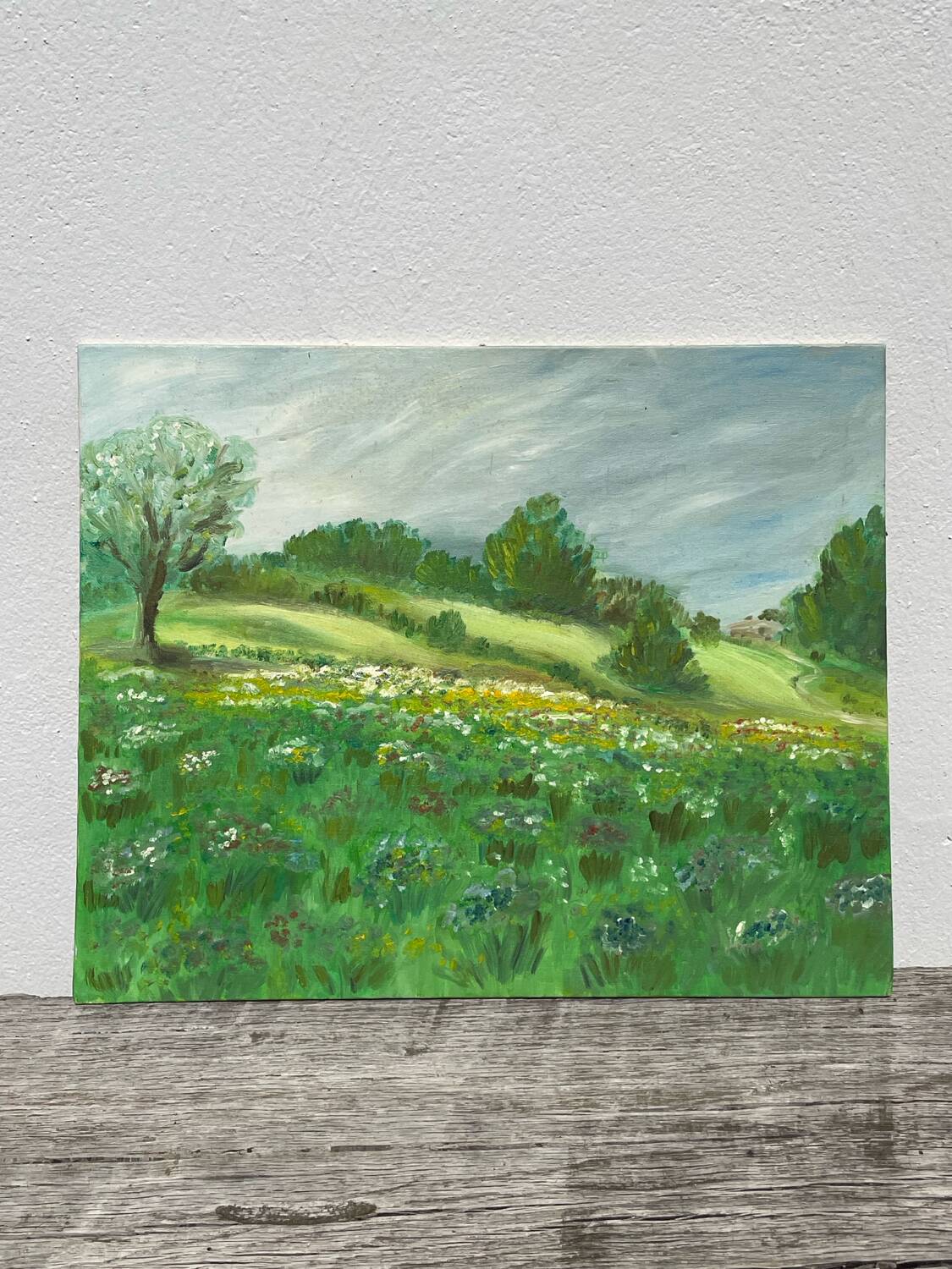 Old painting of a rural landscape