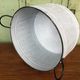large round basin in vintage zinc