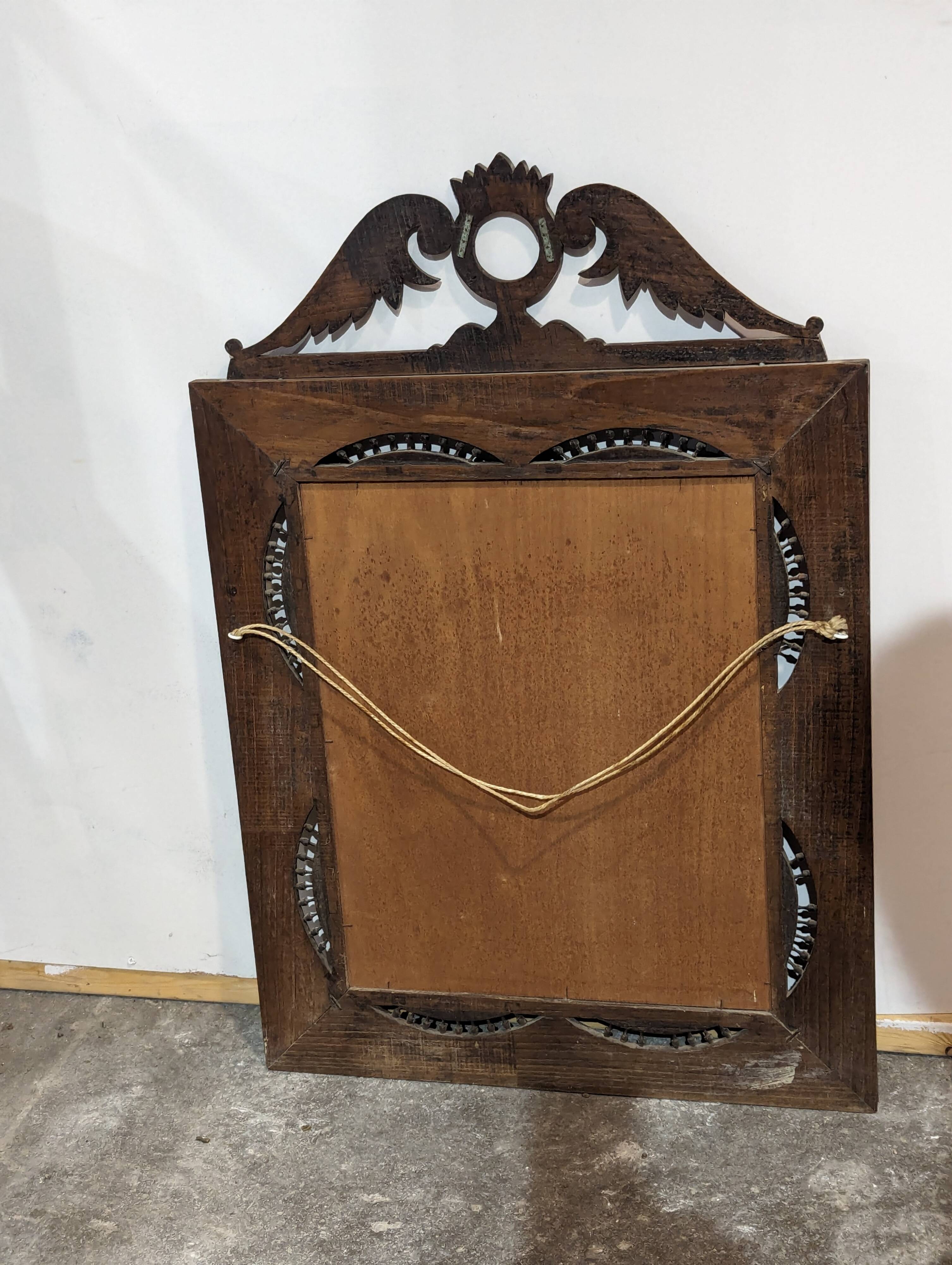 Breton openwork walnut mirror