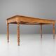 Rustic Elm Dining Table with Drawer, France 1850s