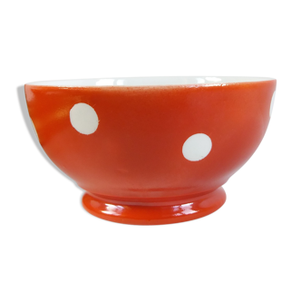 Longchamp red polka dot bowl