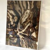 Painting 1972 under glass, metal frame