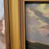 Louis Bissinger: Oil on Panel View of Monestel dated 1963