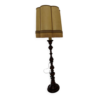 Lampadaire vintage pied bois tourné