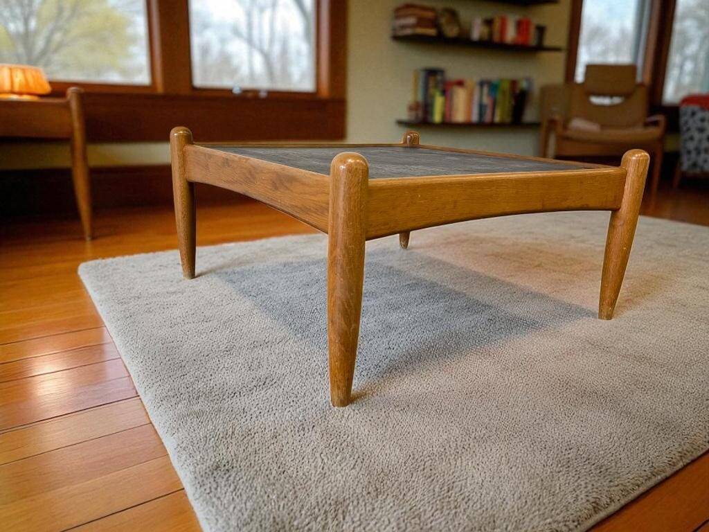 Vintage brutalist coffee table / Eric Merthen coffee table