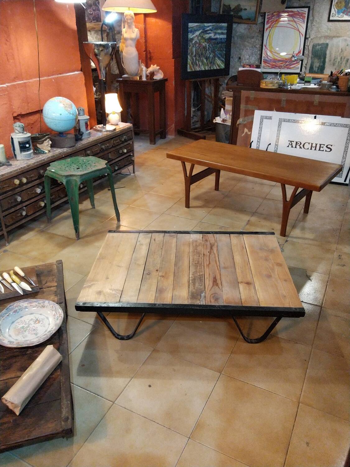 Industrial coffee table