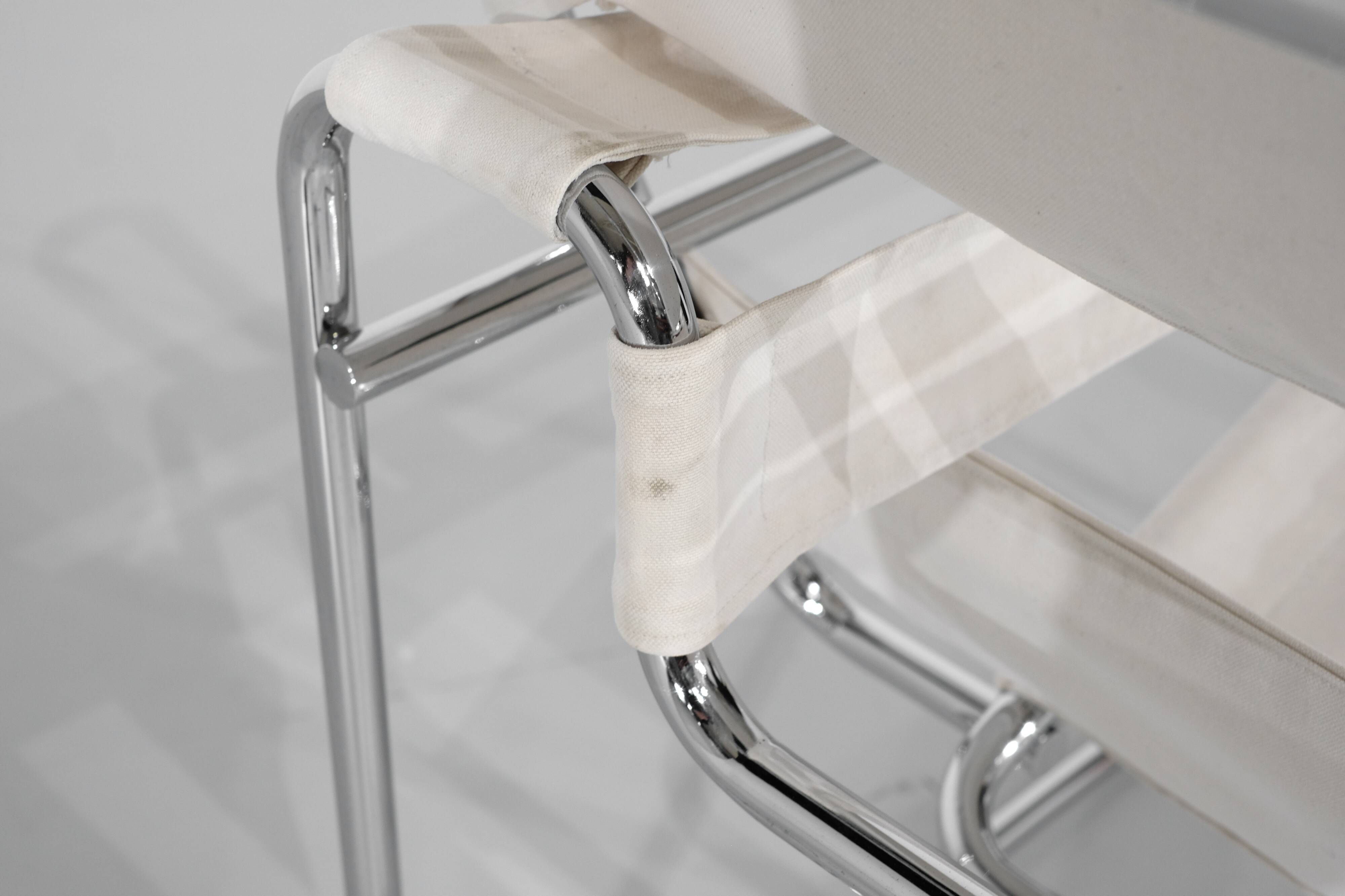 "B3 Wassily" armchair in fabric by Marcel Breuer for Bononia, Italy