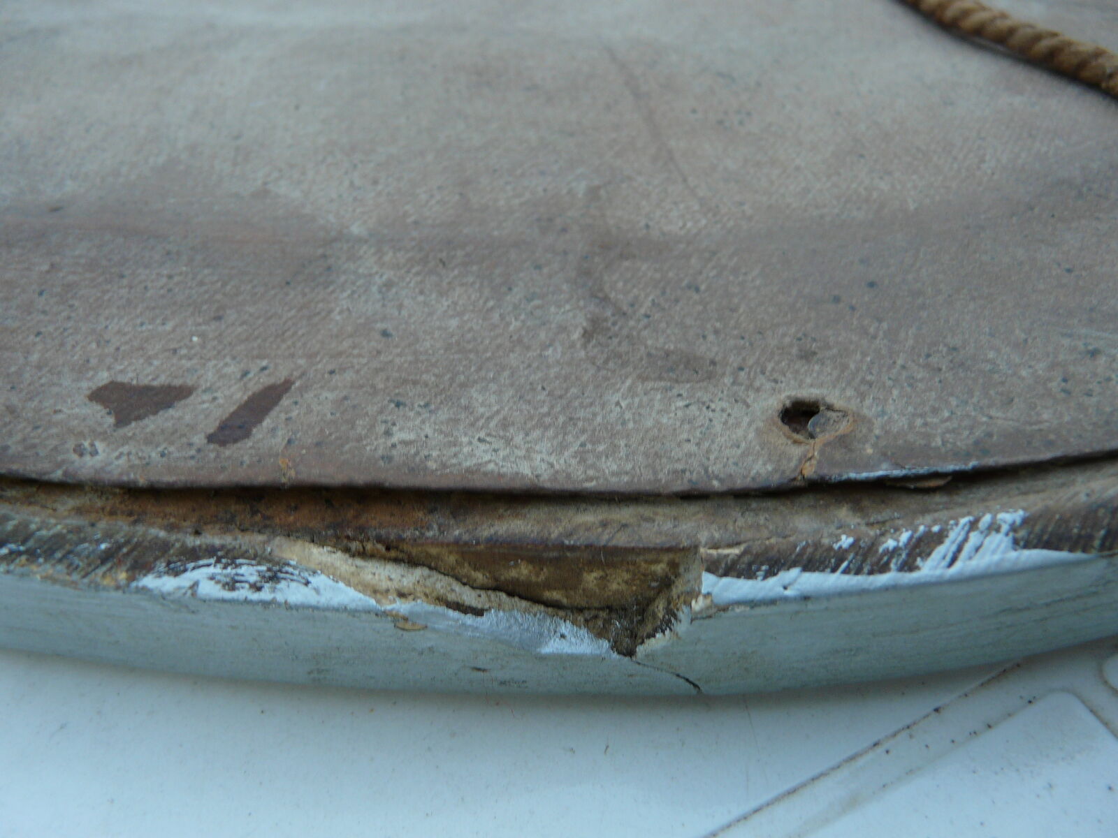 40s oval mirror in wood and stucco 59x39cm
