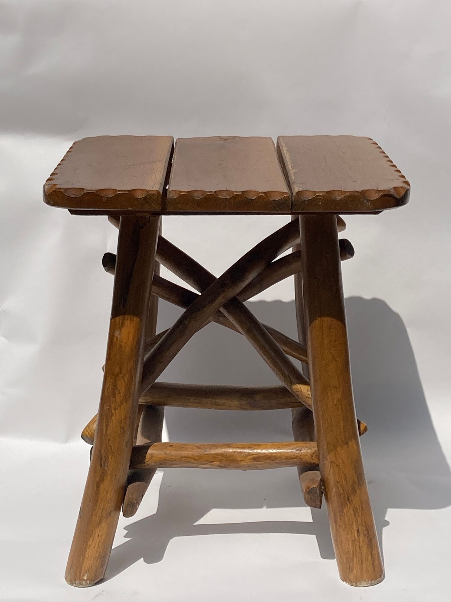 Brutalist Wabi Sabi organic tree stool or hocker