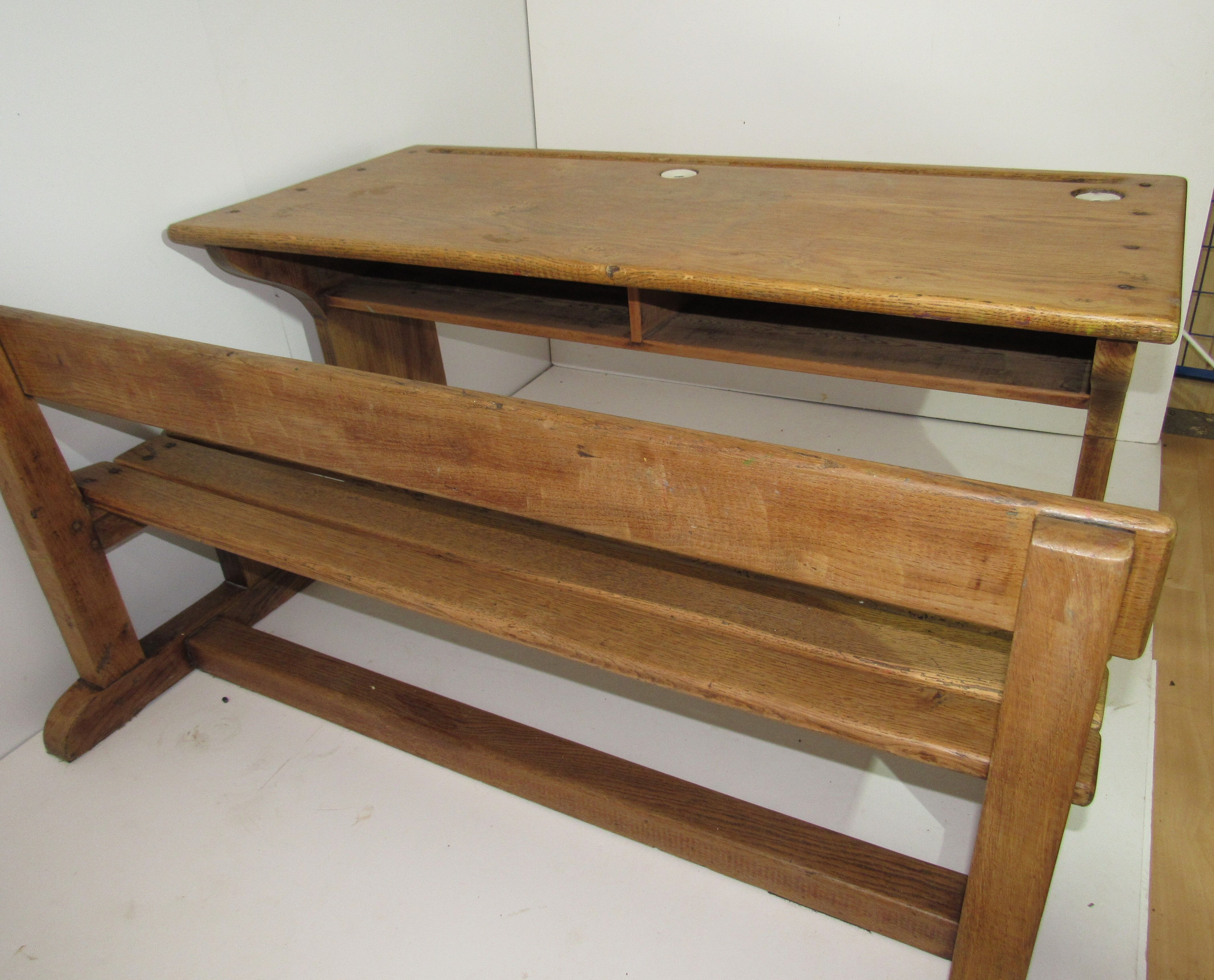 Light oak school desk
