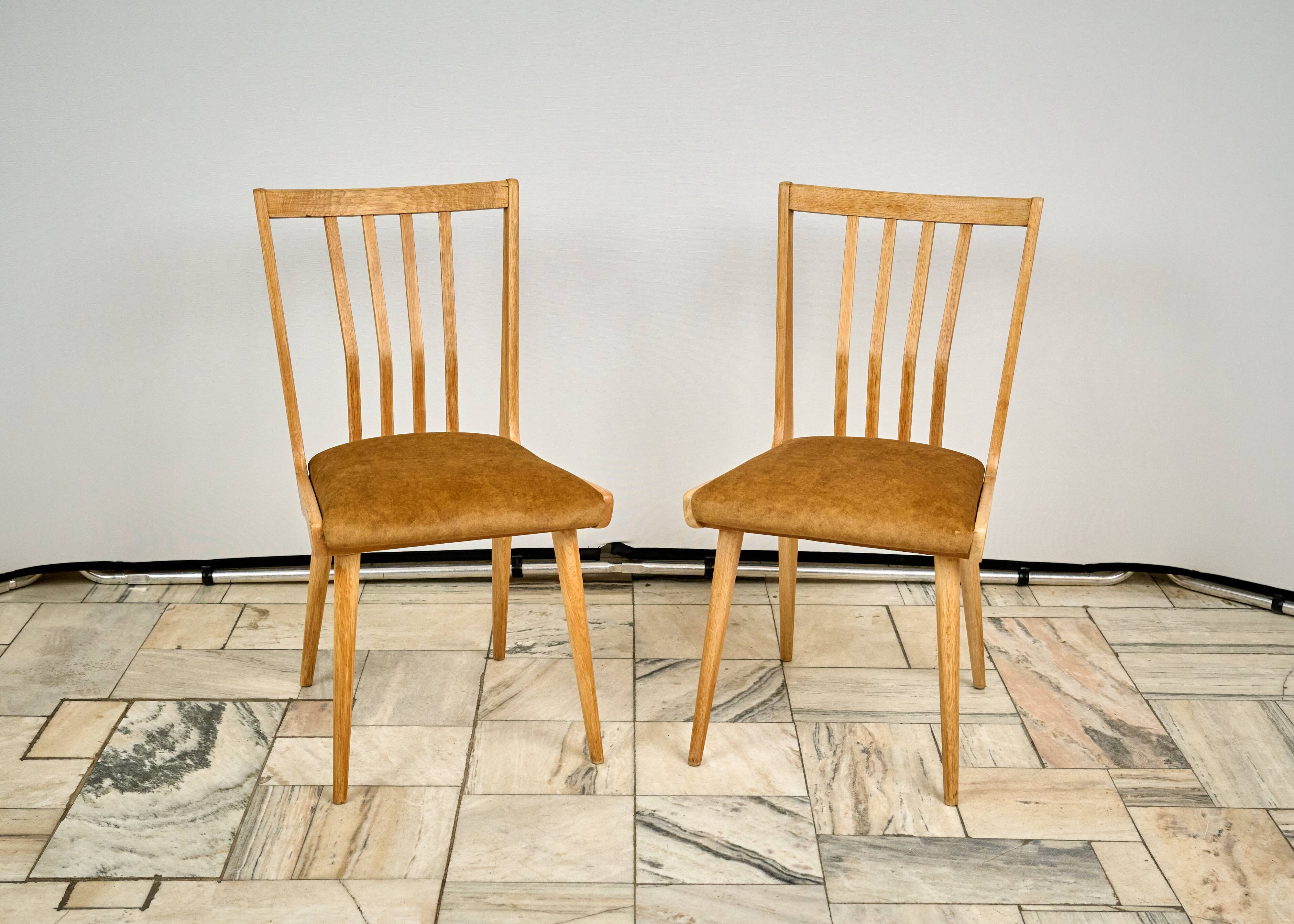 Set of 2 Dining Chairs, 1960s, Czechoslovakia
