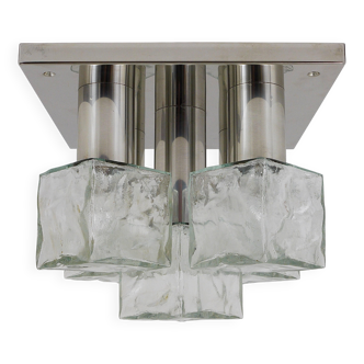 Plafonnier ou Applique Murale J.T. Kalmar en Verre Cubique, Autriche, Années 1960