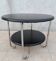 Table basse métal chrome et skaï 1950s