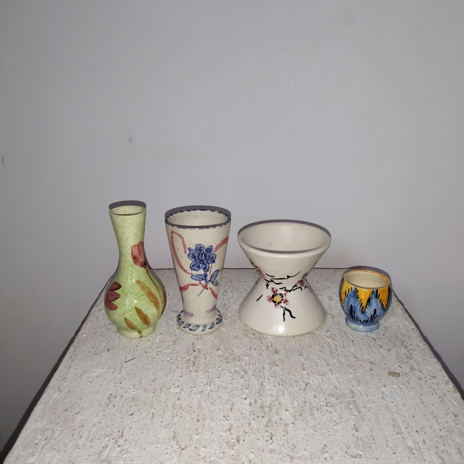 4 ceramic vases from Vallauris