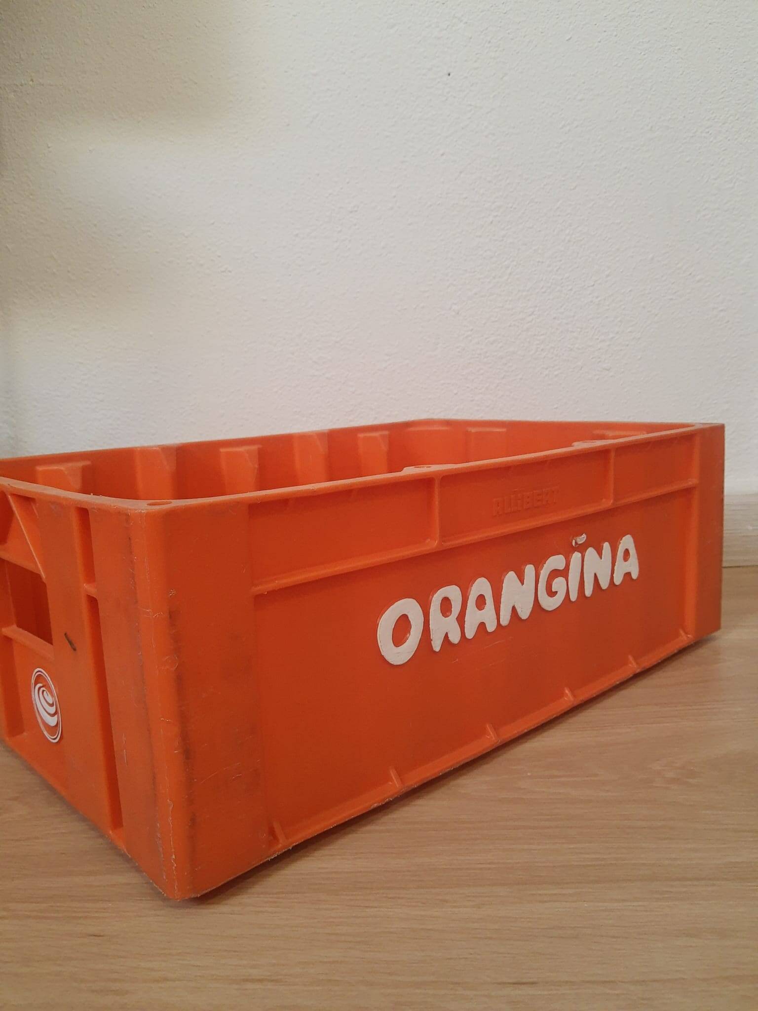 Vintage Orangina advertising bottle crate