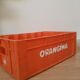 Vintage Orangina advertising bottle crate