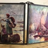 Barber mirror triptych 1900 43x15cm