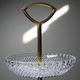 Silent servant/vintage display in moulded crystal & gilded metal from the 1970s-1980s