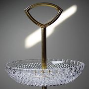 Silent servant/vintage display in moulded crystal & gilded metal from the 1970s-1980s