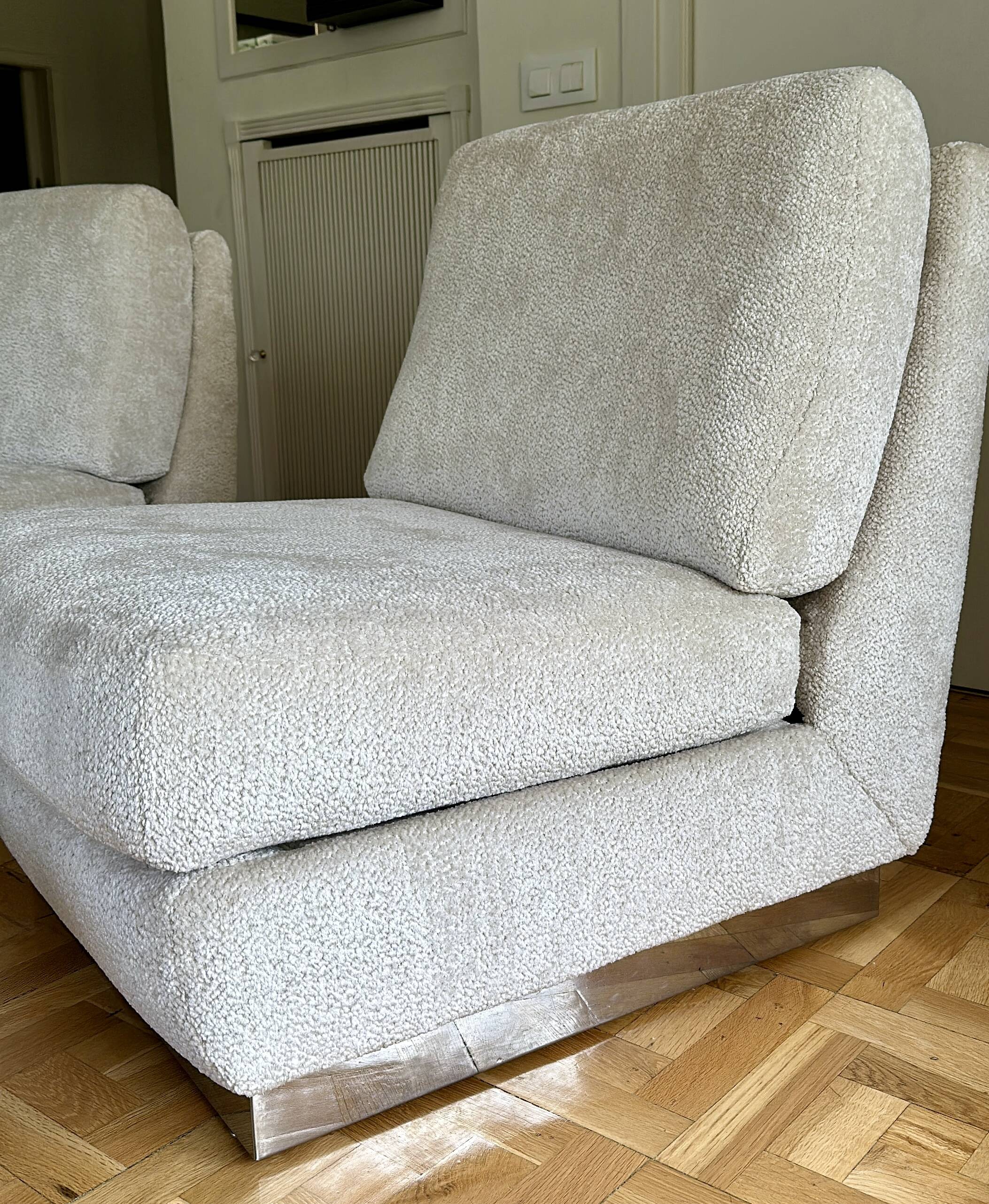 Sofa set + 2 Jacques Charpentier armchairs