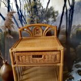 Rattan bedside table