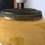 Ancient ceramic and brass lamp foot