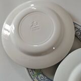 3 plates Churchill England mosaic and floral design