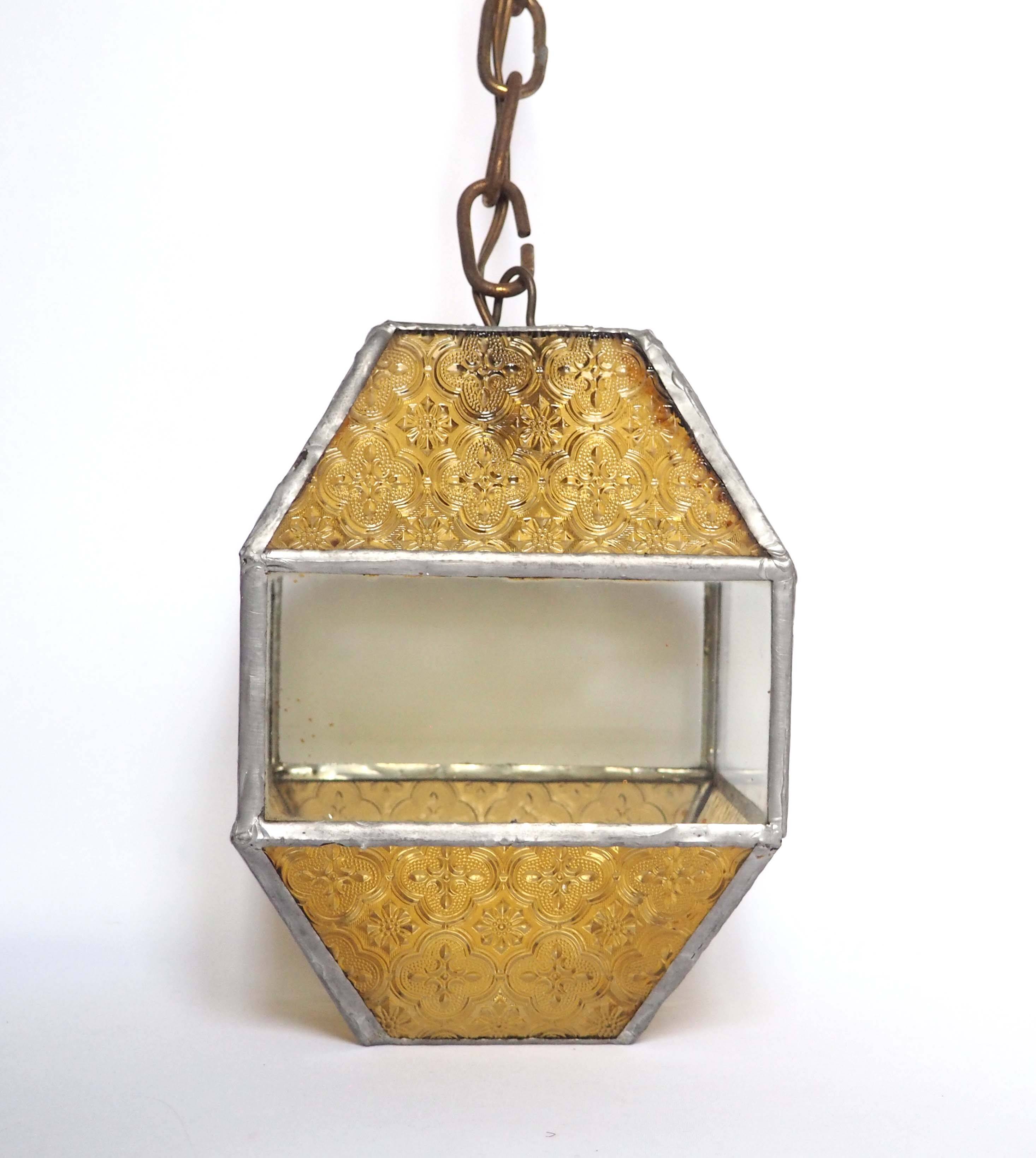 Amber Glass Grenade Lantern