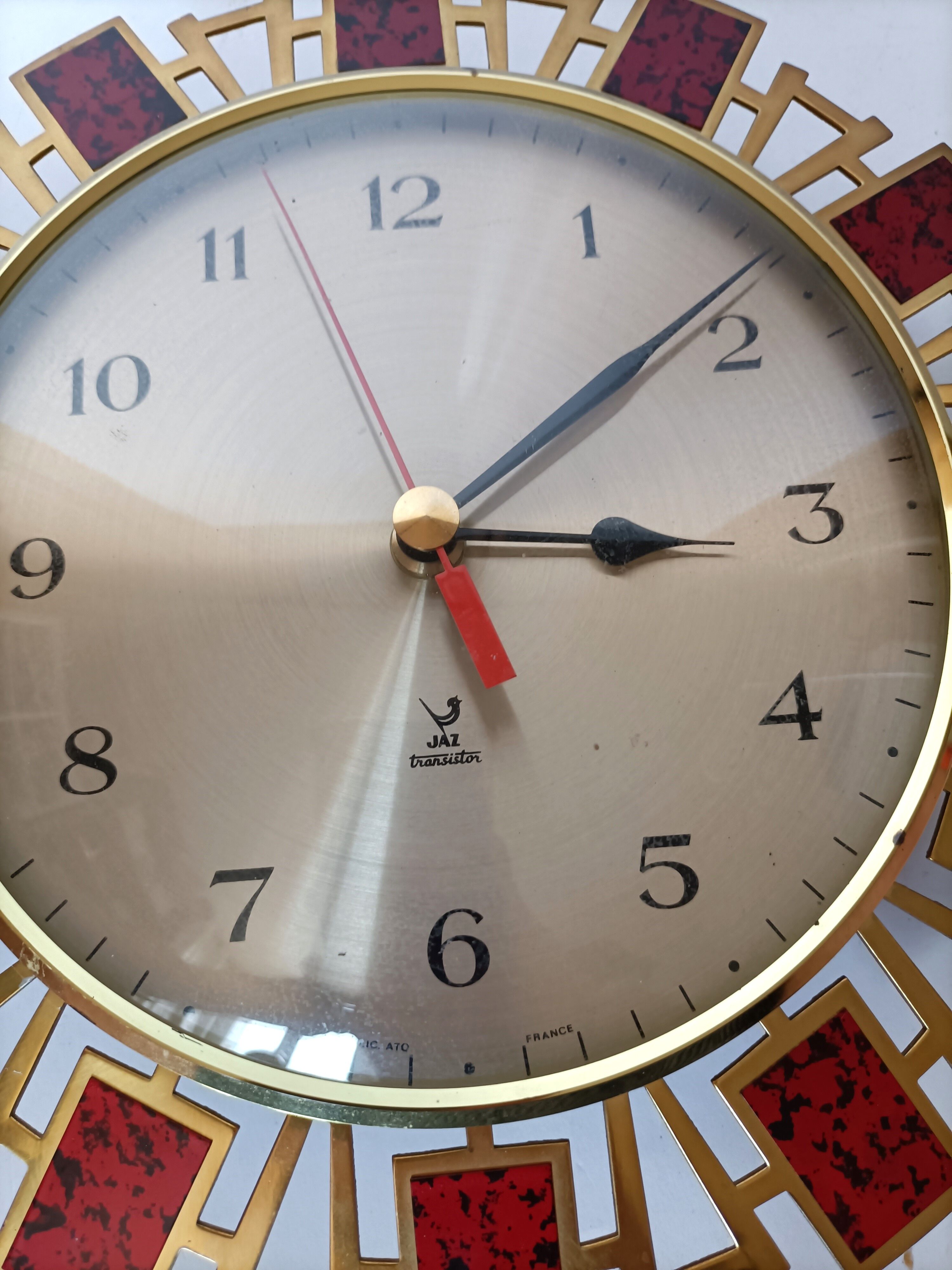 Wall clock Jaz golden brass