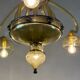 Venetian Art Nouveau chandelier in green and blue Murano glass circa 1920
