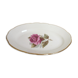 Ravier faience of gien white pink pattern in the center