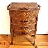Rattan storage unit, 1950s