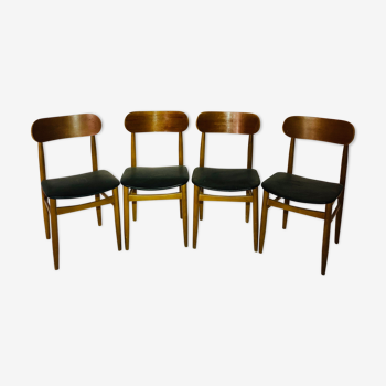 Suite of 4 scandinavian chairs