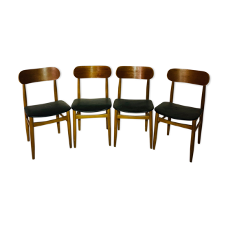 Suite of 4 scandinavian chairs
