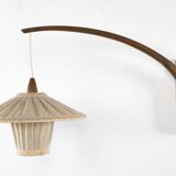 Vintage swivel applicator with Germany 1960s textile lampshade