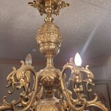 Lustre en bronze doré 6 lumières XIX ème